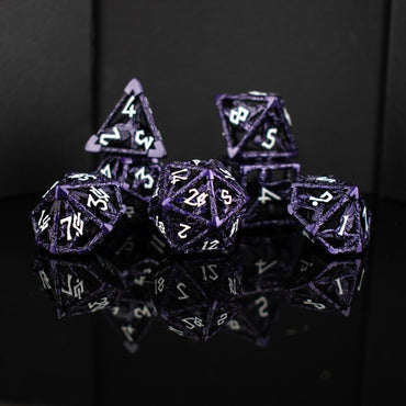 Legends of Valhalla - Purple Hollow Metal Dice Set (ONLINE ORDER ONLY)