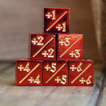 +1/+1 Counter Dice- Red, 6ct. (ONLINE ORDER ONLY)