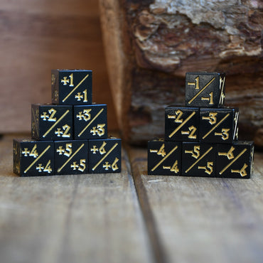 -1/-1 Counter Dice- Black, 6ct. (ONLINE ORDER ONLY)