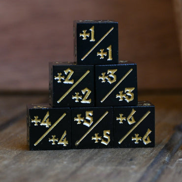 +1/+1 Counter Dice- Black, 6ct. (ONLINE ORDER ONLY)