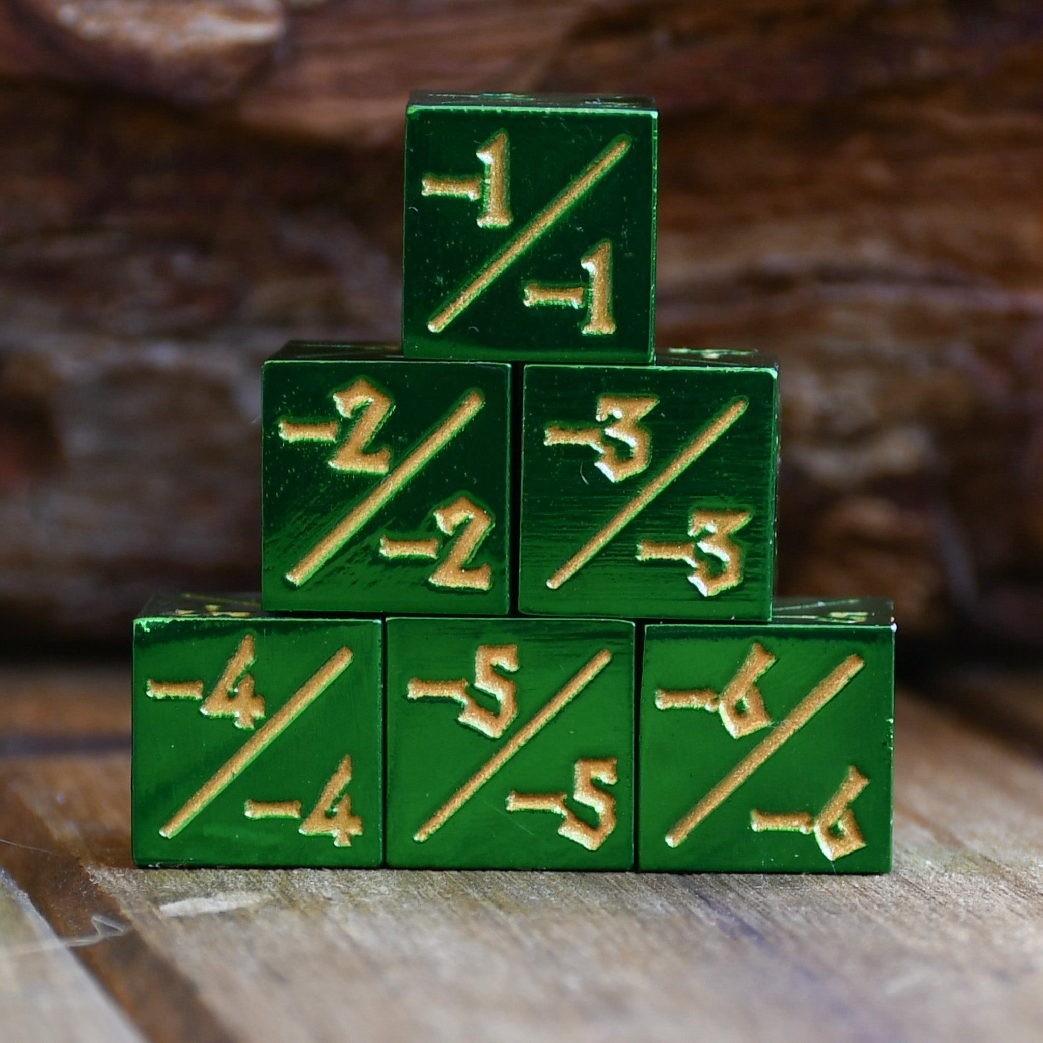 -1/-1 Counter Dice- Green, 6ct. (ONLINE ORDER ONLY)
