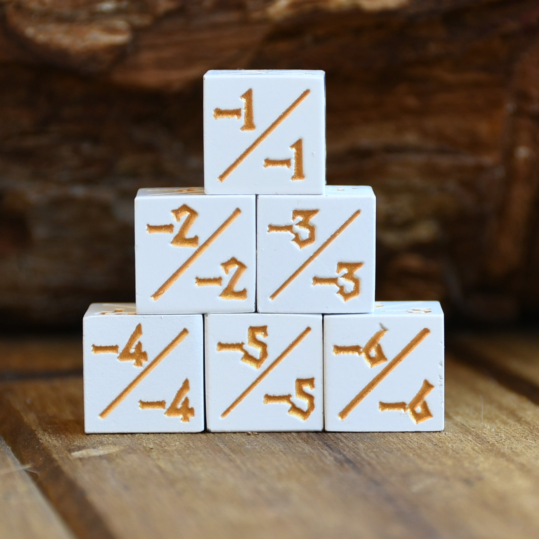 -1/-1 Counter Dice- White, 6ct. (ONLINE ORDER ONLY)