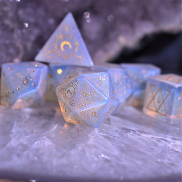 Spellcaster Opalite Stone Dice Set (ONLINE ORDER ONLY)