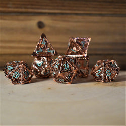 Legends of Valhalla - Copper and Blue Hollow Metal Dice Set (ONLINE ORDER ONLY)