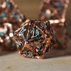 Legends of Valhalla - Copper and Blue Hollow Metal Dice Set (ONLINE ORDER ONLY)