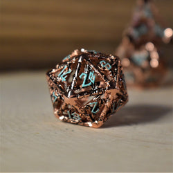 Legends of Valhalla - Copper and Blue Hollow Metal Dice Set (ONLINE ORDER ONLY)