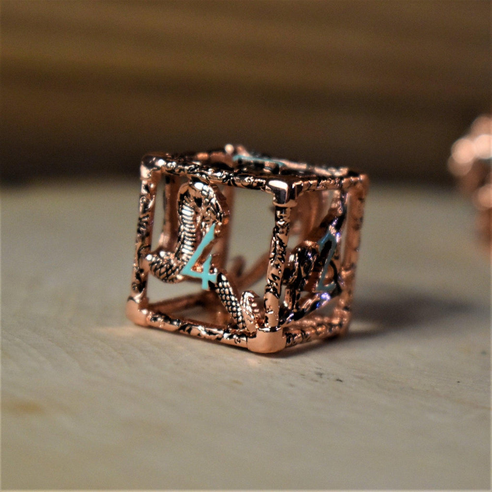 Legends of Valhalla - Copper and Blue Hollow Metal Dice Set (ONLINE ORDER ONLY)