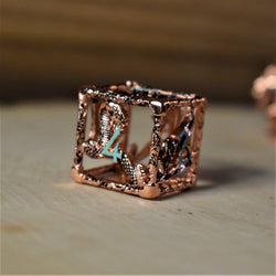 Legends of Valhalla - Copper and Blue Hollow Metal Dice Set (ONLINE ORDER ONLY)