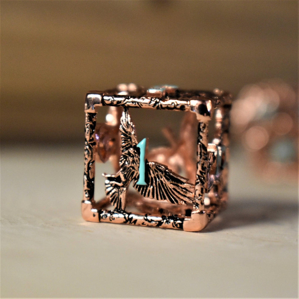 Legends of Valhalla - Copper and Blue Hollow Metal Dice Set (ONLINE ORDER ONLY)