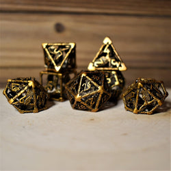 Legends of Valhalla - Golden Brass Hollow Metal Dice Set (ONLINE ORDER ONLY)