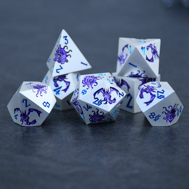 Monster Manual Dice - Silver and Purple (ONLINE ORDER ONLY)
