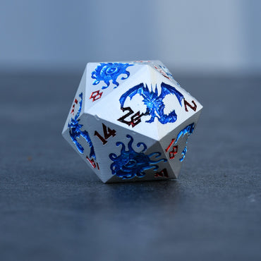 Monster Manual Dice - Silver and Blue (ONLINE ORDER ONLY)