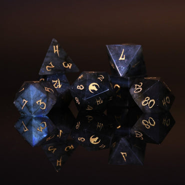 Werewolf Labradorite "Moonstone" Stone Dice Set (ONLINE ORDER ONLY)
