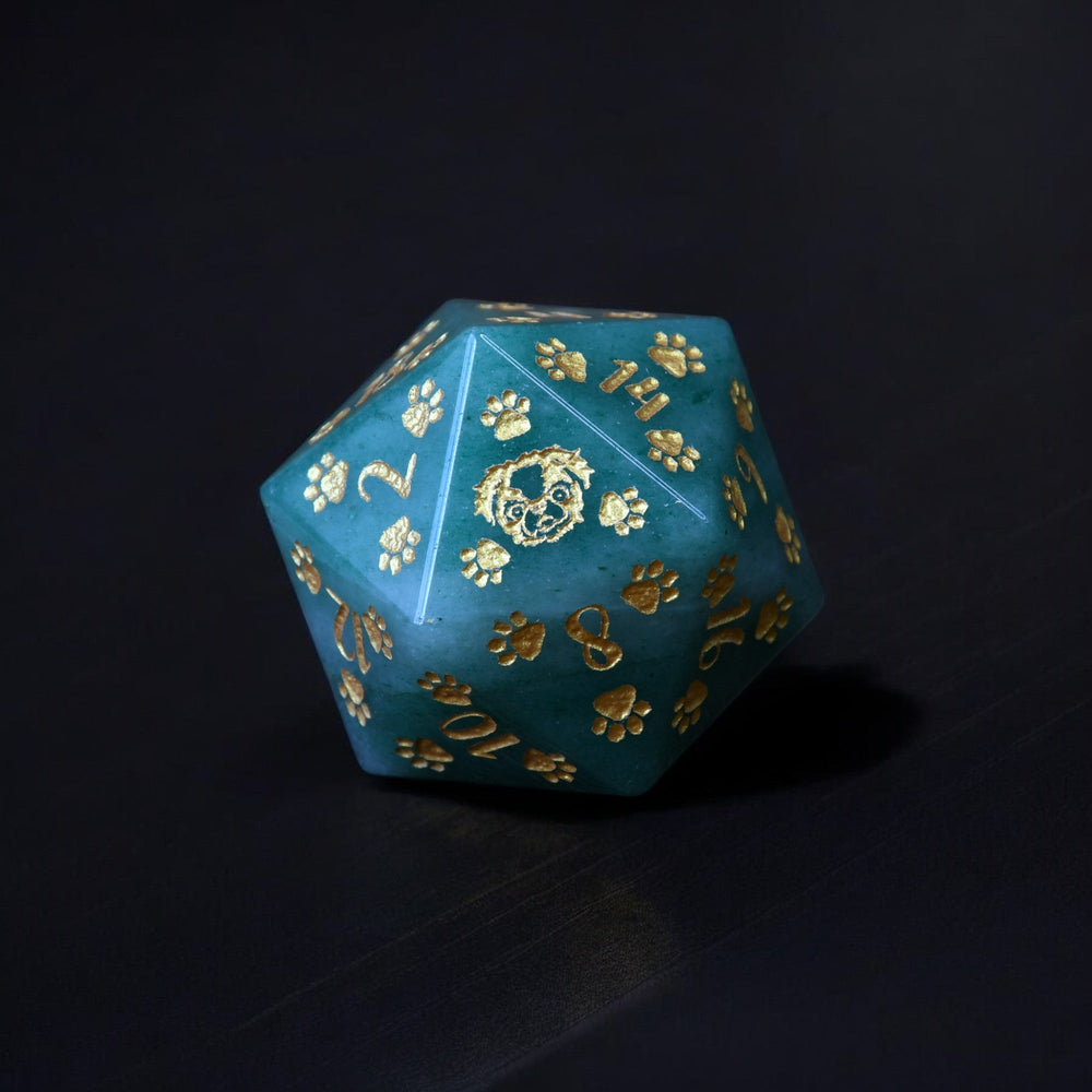 Japanese Chin Puppy Paws Aventurine 30mm D20 (ONLINE ORDER ONLY)