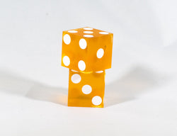 Orange Saffron Casino Dice d6 19mm Razor Edge No Serial Numbers or Names Clean (Online Only)