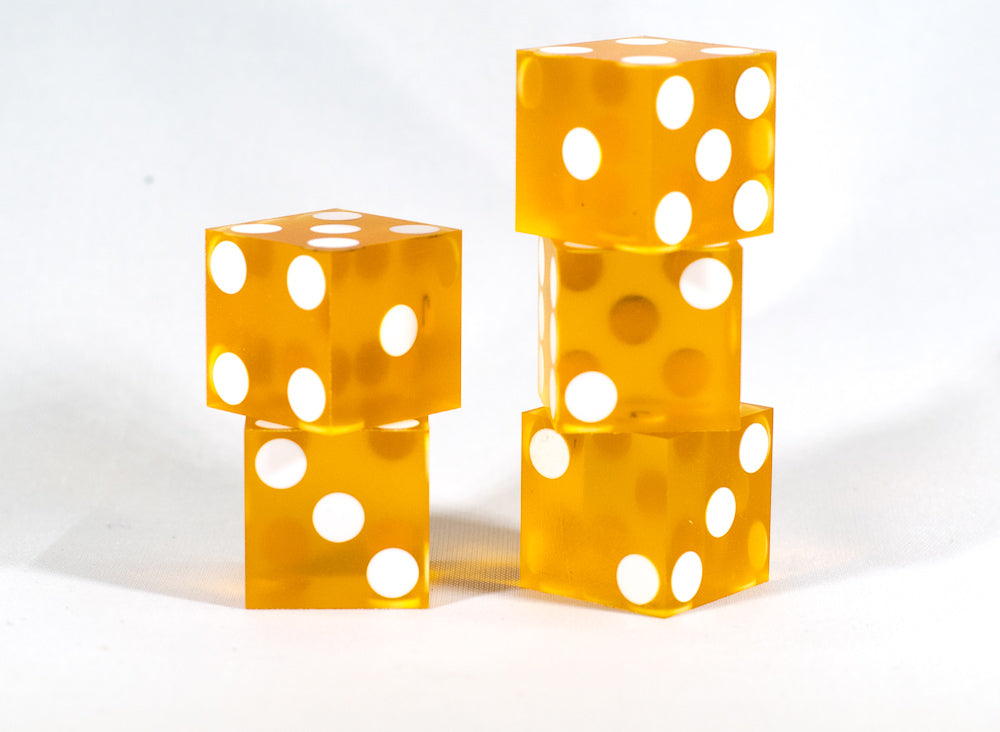 Orange Saffron Casino Dice d6 19mm Razor Edge No Serial Numbers or Names Clean (Online Only)