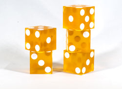 Orange Saffron Casino Dice d6 19mm Razor Edge No Serial Numbers or Names Clean (Online Only)