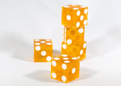 Orange Saffron Casino Dice d6 19mm Razor Edge No Serial Numbers or Names Clean (Online Only)