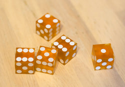 Orange Saffron Casino Dice d6 19mm Razor Edge No Serial Numbers or Names Clean (Online Only)