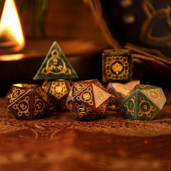 Indian, Indian Agate Stone Dice Set - Dice Around the World Collection (ONLINE ORDER ONLY)