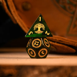 Celtic Green Glass Dice Set - Dice Around the World Collection (ONLINE ORDER ONLY)