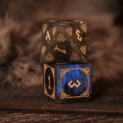 Nordic Black Labradorite Stone Dice Set - Dice Around the World Collection (ONLINE ORDER ONLY)