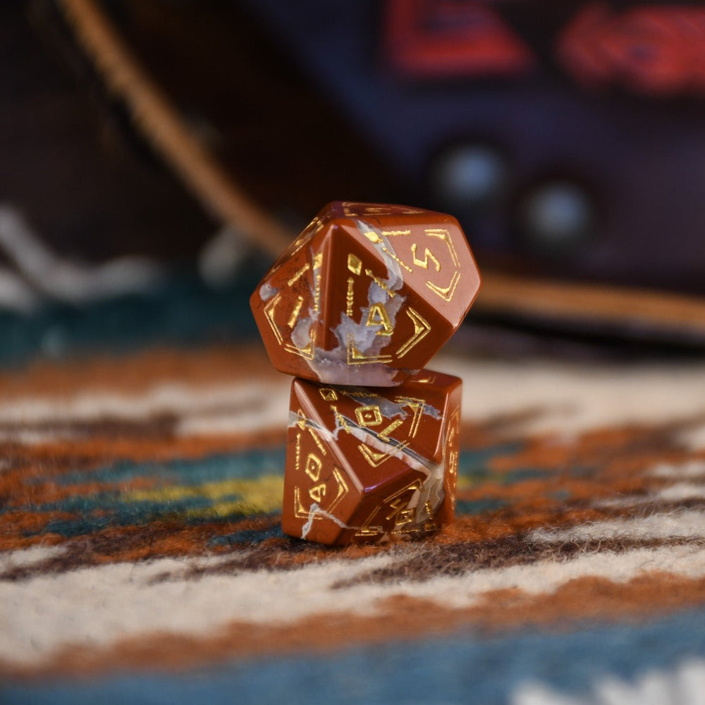 Navajo Red Jasper Stone Dice Set - Dice Around the World Collection (ONLINE ORDER ONLY)