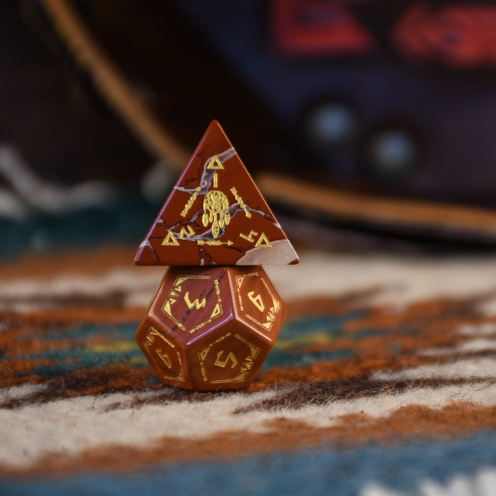 Navajo Red Jasper Stone Dice Set - Dice Around the World Collection (ONLINE ORDER ONLY)