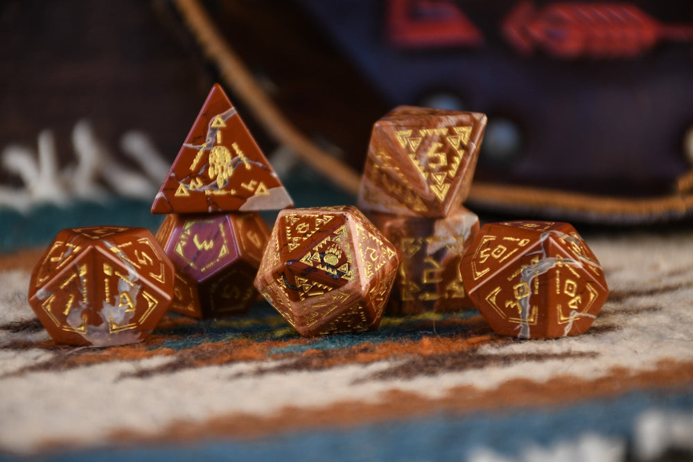 Navajo Red Jasper Stone Dice Set - Dice Around the World Collection (ONLINE ORDER ONLY)