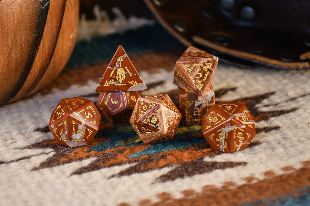 Navajo Red Jasper Stone Dice Set - Dice Around the World Collection (ONLINE ORDER ONLY)