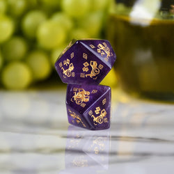 Greek Amethyst Stone Dice Set - Dice Around the World Collection (ONLINE ORDER ONLY)