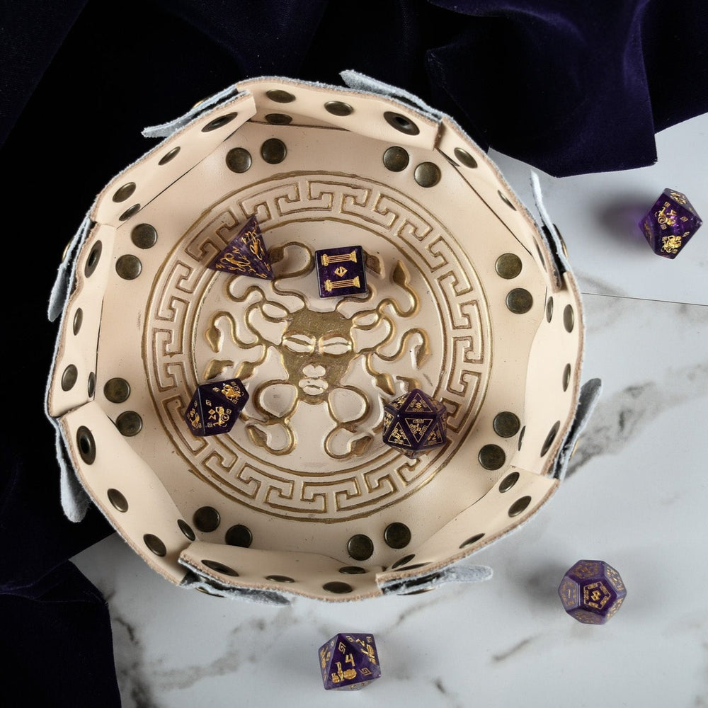 Greek Amethyst Stone Dice Set - Dice Around the World Collection (ONLINE ORDER ONLY)