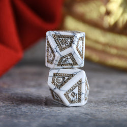 Roman White Howlite Stone Dice Set - Dice Around the World Collection (ONLINE ORDER ONLY)