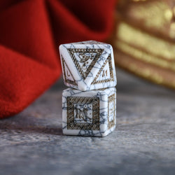 Roman White Howlite Stone Dice Set - Dice Around the World Collection (ONLINE ORDER ONLY)