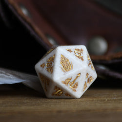 Mongolian White Opal Stone Dice Set - Dice Around the World Collection (ONLINE ORDER ONLY)