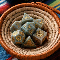 Peruvian Amazonite Stone Dice Set - Dice Around the World Collection (ONLINE ORDER ONLY)