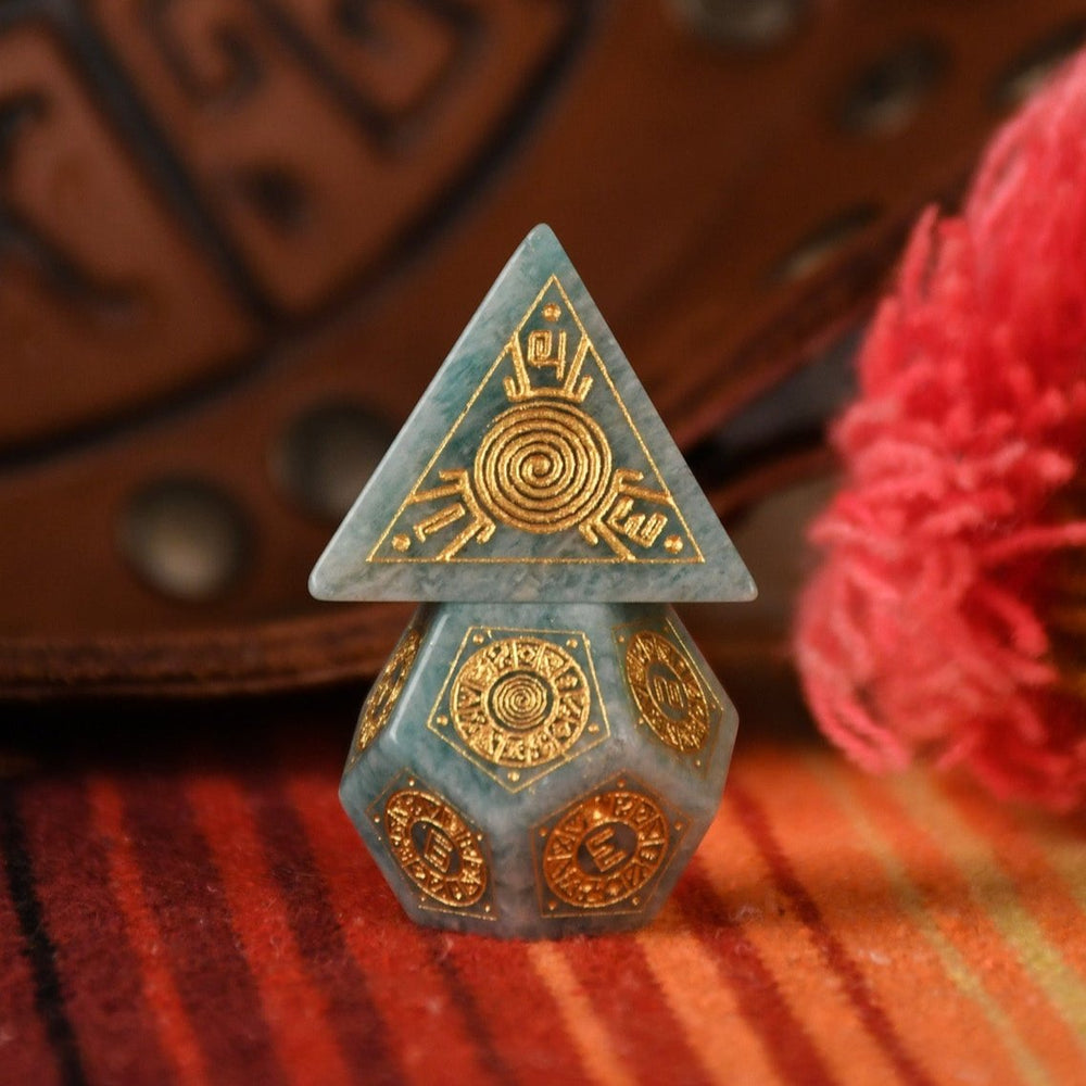 Peruvian Amazonite Stone Dice Set - Dice Around the World Collection (ONLINE ORDER ONLY)