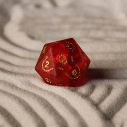Japanese Frosted Red Glass Dice Set - Dice Around the World Collection (ONLINE ORDER ONLY)