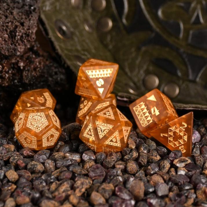 Polynesian Lava Glass Dice Set - Dice Around the World Collection (ONLINE ORDER ONLY)