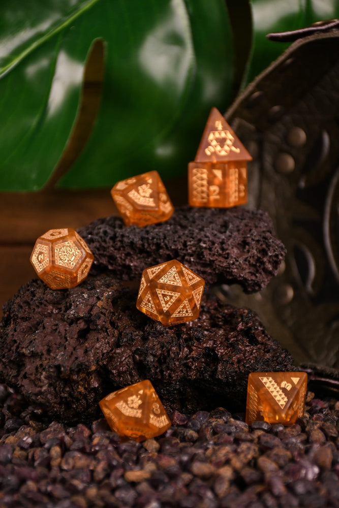 Polynesian Lava Glass Dice Set - Dice Around the World Collection (ONLINE ORDER ONLY)