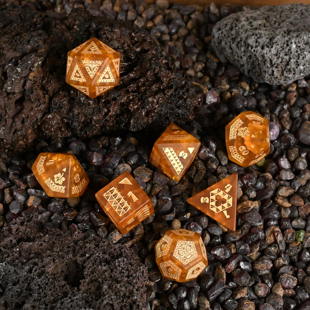 Polynesian Lava Glass Dice Set - Dice Around the World Collection (ONLINE ORDER ONLY)