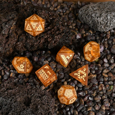 Polynesian Lava Glass Dice Set - Dice Around the World Collection (ONLINE ORDER ONLY)