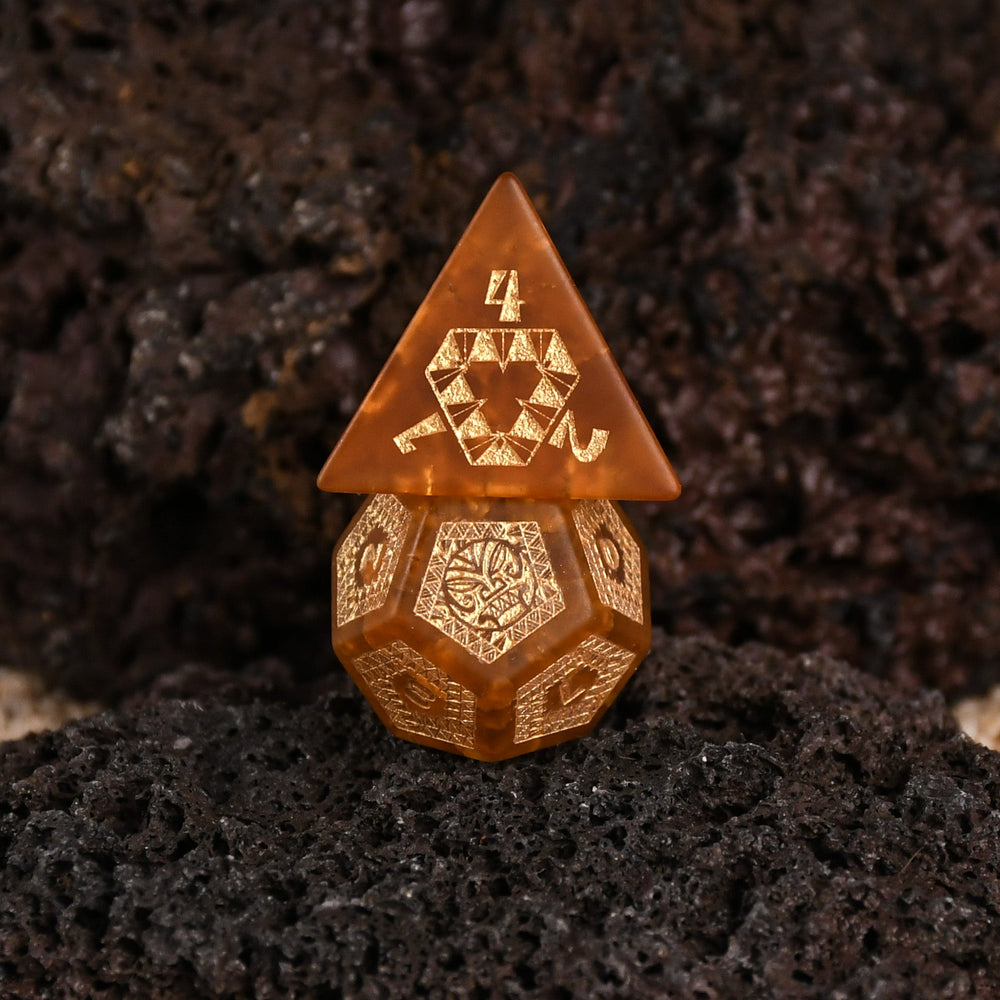 Polynesian Lava Glass Dice Set - Dice Around the World Collection (ONLINE ORDER ONLY)