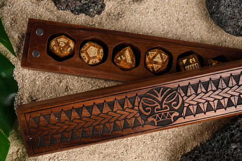 Polynesian Lava Glass Dice Set - Dice Around the World Collection (ONLINE ORDER ONLY)