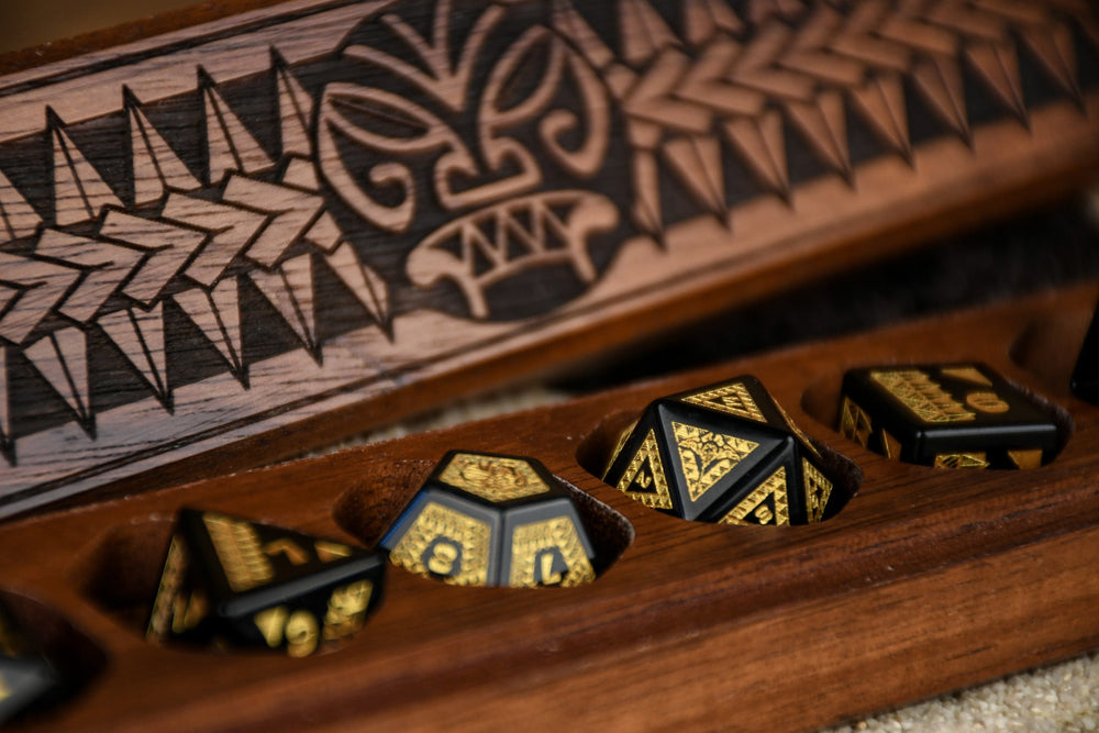 Polynesian Black Obsidian Stone Dice Set - Dice Around the World Collection (ONLINE ORDER ONLY)