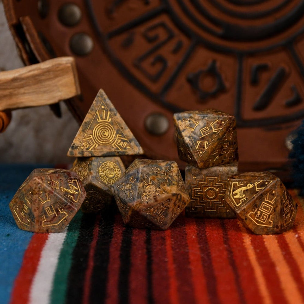 Peruvian Leopard Jasper Stone Dice Set - Dice Around the World Collection (ONLINE ORDER ONLY)