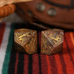 Peruvian Leopard Jasper Stone Dice Set - Dice Around the World Collection (ONLINE ORDER ONLY)