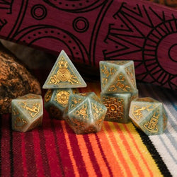 Peruvian Amazonite Stone Dice Set - Dice Around the World Collection (ONLINE ORDER ONLY)