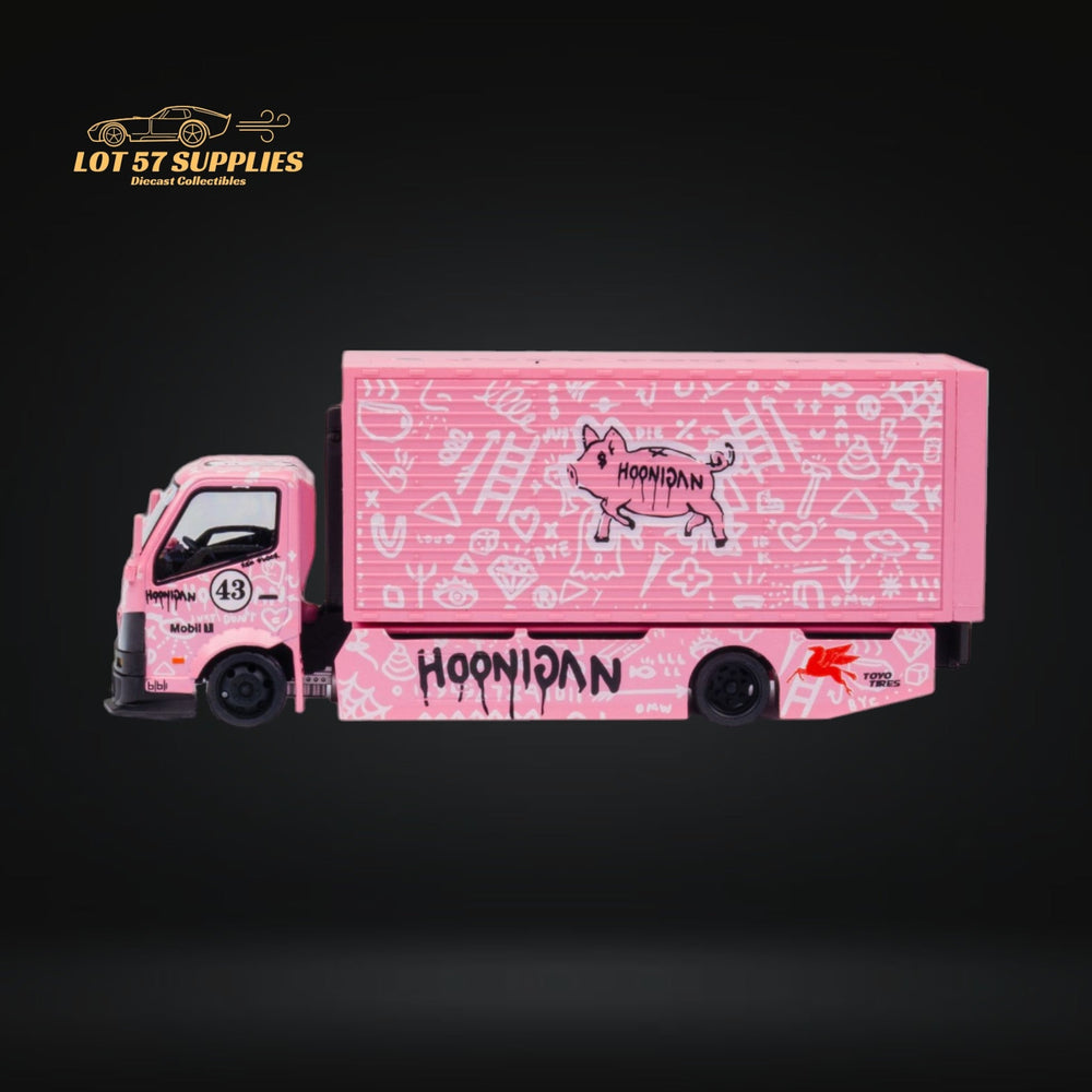 MicroTurbo HINO 300 Custom Box Truck in Pink #43 Livery 1:64 MT6404B5 (ONLINE ORDER ONLY)