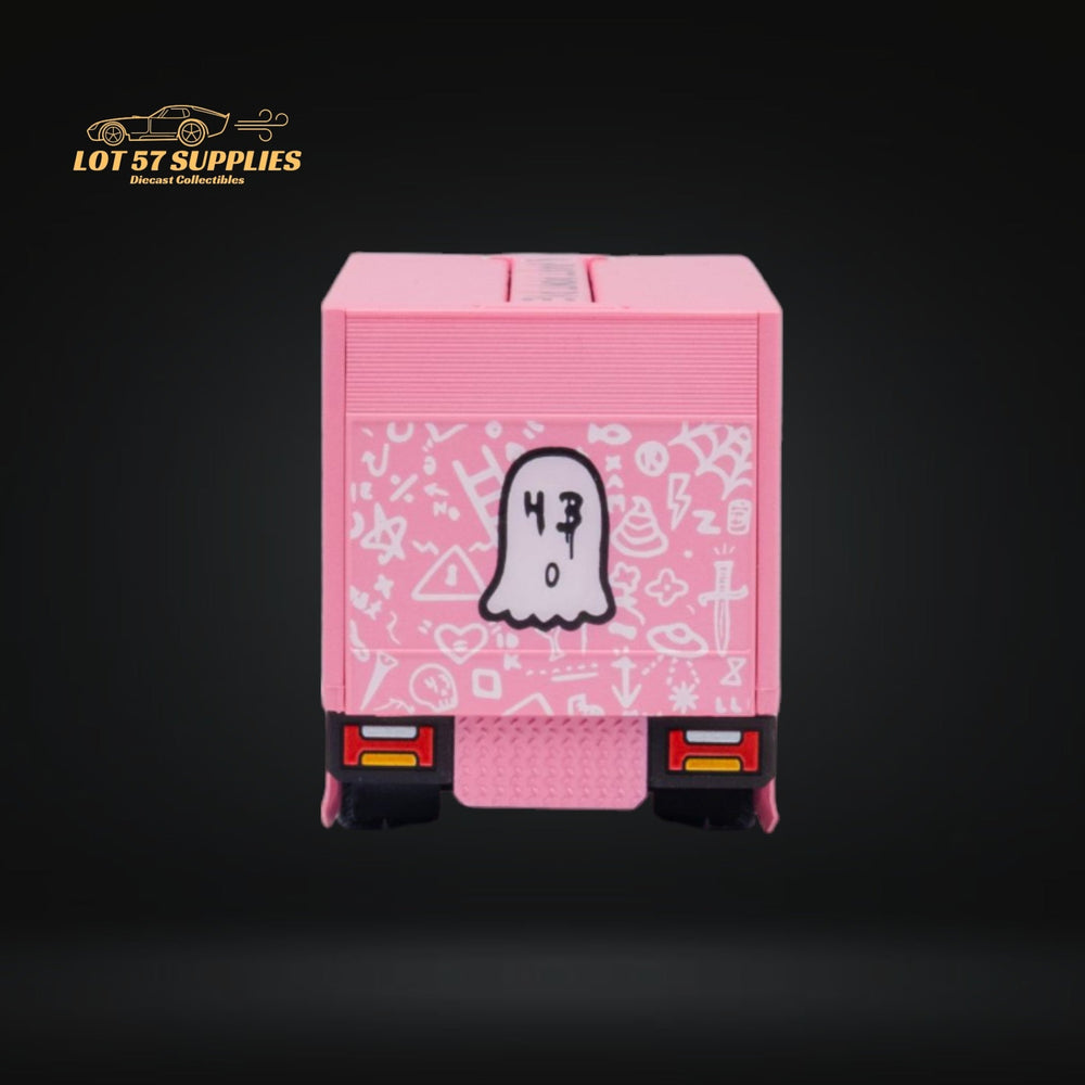 MicroTurbo HINO 300 Custom Box Truck in Pink #43 Livery 1:64 MT6404B5 (ONLINE ORDER ONLY)